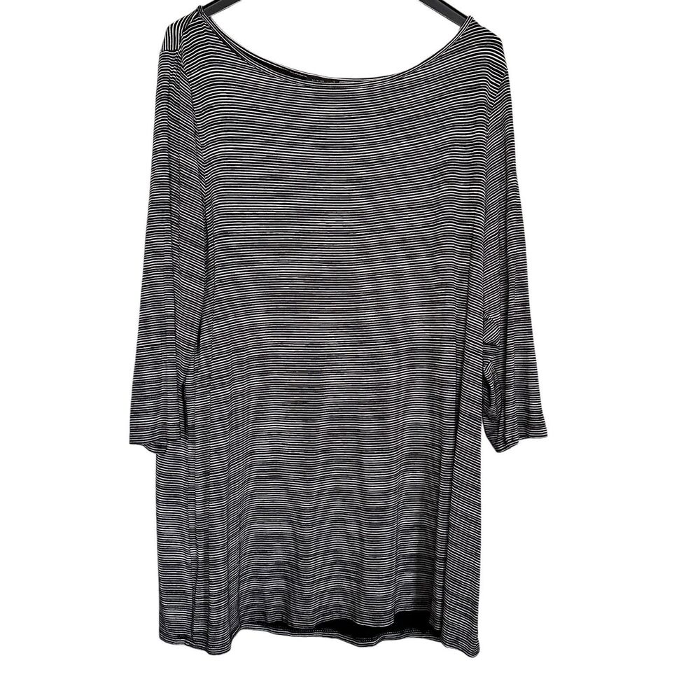 J.Jill Women’s Wearever Collection Sz XL Black White 3/4 Sleeve Tunic Top
